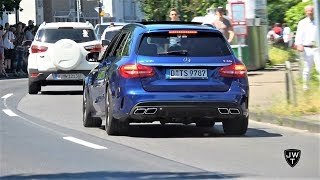 2017 MercedesAMG C63 S Estates in Action Accelerations amp More Exhaust Sounds [upl. by Annaig]