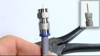 Coax TV Cable stripping connector install  Compression and Threaded [upl. by Regni889]