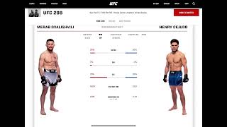 Merab Dvalishvili vs Henry Cejudo Prediction ufc298 [upl. by Orodisi]