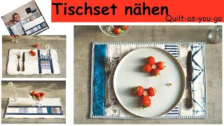 Tischset aus Stoffresten nähen einfach und schnell [upl. by Aseel]