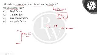 Altitude sickness can be explained on the basis of which gaseous law [upl. by Vern]