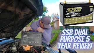 HVT86 SSB AGM Dual Purpose Battery Review  5 YEARS [upl. by Akkina]