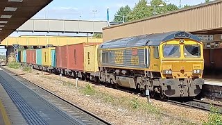 Two GBRF Hauled Container Trains Pass At Leicester On Tuesday 6th August 2024 [upl. by Odie24]