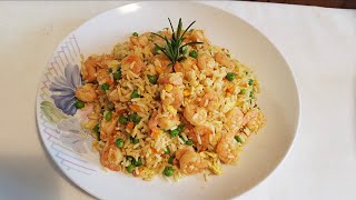 Riso alla cantonese con gamberetti  Cantonese rice with shrimps [upl. by Nnaul]