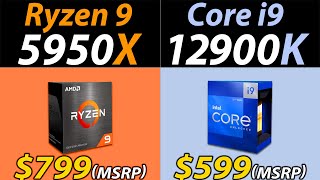 Ryzen 9 5950X Vs i912900K  How Much Performance Difference [upl. by Brahear]