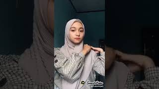 TUTORIAL PASHMINA PLISKET MENUTUP DADA❤️ [upl. by Kirk]