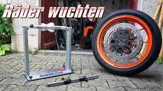 Motorrad Räder selbst wuchten mit Wuchtbock  KurvenradiusTV [upl. by Sile]