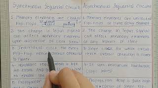 Difference between Synchronous and Asynchronous Sequential Circuits  Digital Electronics [upl. by Enelime442]