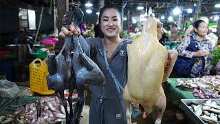 Market show Yummy black chickens and duck cooking  Countryside Life TV [upl. by Ahsinauq340]