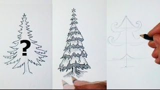 How I Draw a christmas Tree  10 Different styles [upl. by Sweeney]