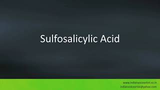 Pronunciation of the words quotSulfosalicylic Acid  Sulphosalicylic Acidquot [upl. by Fielding]