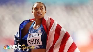 USA dominates in first mixed 4x400 relay Allyson Felix breaks Usain Bolts record  NBC Sports [upl. by Sellma]