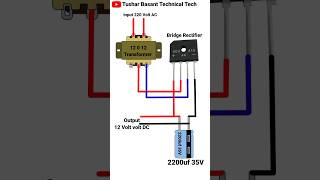 12 Volt Power Supply 12 0 12 Transformer Connection shorts [upl. by Nywled]