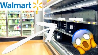 EMPTY SHELVES IN WALMART QUARANTINE STOCKPILE SHOPPING EGGS MILK MEAT  PRODUCE UPDATE [upl. by Amian]