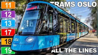 🇳🇴 Trams in Oslo  All the Lines 2023 4K [upl. by Nahpos]