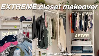 EXTREME CLOSET MAKEOVER ♡ closet organization  TOUR [upl. by Enelam]