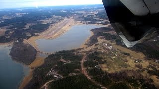 Mariehamn Airport Departure Runway 21 with ATR72 Flybe Nordic [upl. by Oicnanev880]