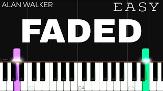 Alan Walker  Faded  EASY Piano Tutorial [upl. by Artenek]