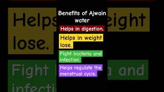 Benefits of Ajwain Watershorts [upl. by Aicemak610]