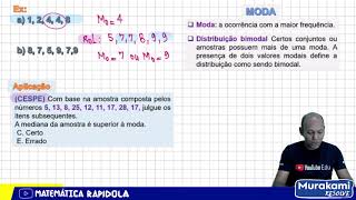 MODA E MEDIANA ✅ INTRODUÇÃO À ESTATÍSTICA 22 [upl. by Eelah]