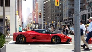 Rosso Fuoco LaFerrari on the road in Toronto [upl. by Jaye]