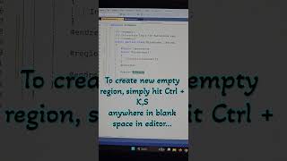 Creating regions in VS2022 ytshorts shorts vs2022 csharp coding shortcuts regionsincode [upl. by Atirres]