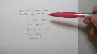 Persamaan Linear Serentak Kaedah Penghapusan Contoh Soalan MATEMATIK SPM Kertas 2 Bahagian A [upl. by Baillieu517]