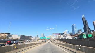 Driving from Chicago South Loop to Niles Illinois via I94 W Edens Expressway [upl. by Nalda]