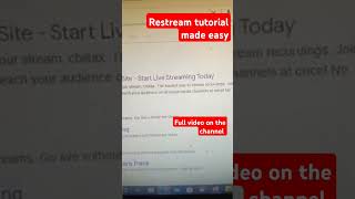 Restream easy steps tutorial on YouTube viralvideo youtubetutorial youtubesecrets [upl. by Assehc466]