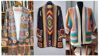 ideas modernas y elegantes de chaqueta de chaleco de crochet [upl. by Toddie]