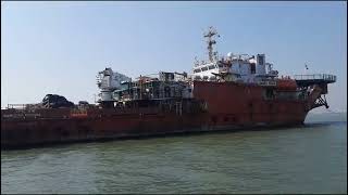 Diving Support Vessel Samudra Prabha off Mumbai Coast [upl. by Ellinnet318]