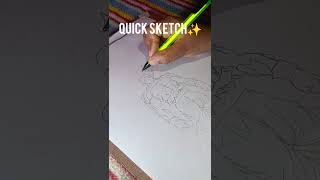 Quick sketch of goku✨  drawing dragonball animesketch quicksketch shorts trending [upl. by Nhguahs]