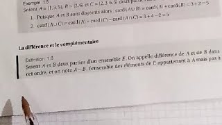 Algèbre 1 s1 MIP  La difference et le complémentaire [upl. by Ellessig]