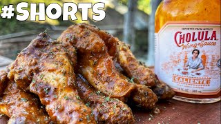 Cholula Hot Sauce Chicken Wings on the Oklahoma Joes Smoker Shorts [upl. by Darnall]