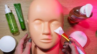 ASMR en Español LIMPIEZA FACIAL en MANIQUÍ Skincare on Mannequin [upl. by Anaibib]