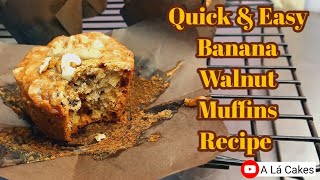 Banana Walnut Muffins Recipe  Oilbased Banana Muffins  Quick amp Easy Recipe alacakesart [upl. by Larsen]