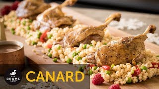 Recette de confit de cuisses de canard sur lit dorge et framboises [upl. by Nobell]