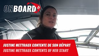 Justine Mettraux contente de son départ  Vendée Globe 2024 [upl. by Neraa]