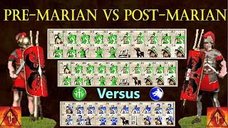 2 PreMarian Legions Vs 1 PostMarian Legion Rome Total War AI Only Battle [upl. by Kiersten376]