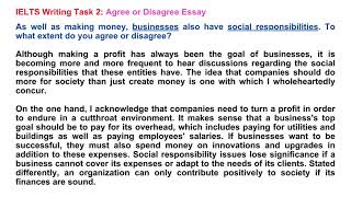 IELTS Writing Task 2 Agree or Disagree Essay business responsibilities [upl. by Iaht]