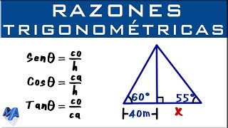 Razones trigonométricas  Aplicación con dos triángulos  Ejemplo 1 [upl. by Einnoj]