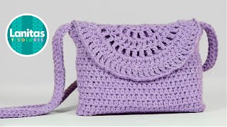 Bolso Cartera de algodón a crochet NIVEL PRINICIANTE  Lanitas y Colores [upl. by Laleb]