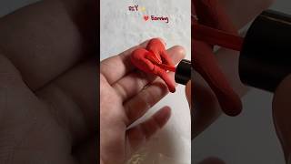 Melting 🫠 heart earring ❤️🥀🎀 diy youtubeshorts aesthetic handmade clayart [upl. by Nedra851]