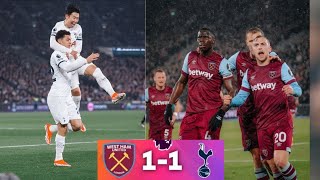 West Ham vs Tottenham 11 EPL highlights 2024  Brennan Johnson goal  Kurt Zouma goal [upl. by Sacha953]