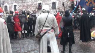 Medieval reenactors battle in Vyborg castle Russia [upl. by Anitsrik]