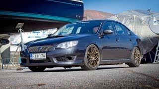 waxing subaru legacy spec b with supercharger 422hp 520nm donuts revs [upl. by Yrevi]