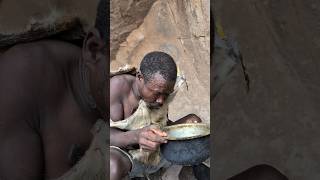 Drinking a Soup with a Pot makes it more special and delicious hadzabetribe food villagelife [upl. by Renraw26]