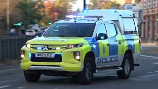 British Transport Police BTP Emergency Intervention Unit Mitsubishi L200 responding in Guildford [upl. by Nanreh]