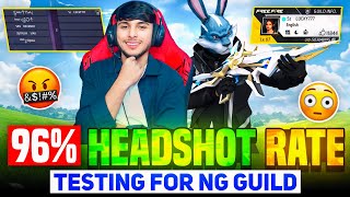 96 Headshot Rate Testing For NG Guild 📈🥵Aimbot Hacker😱🤯On Nonstop Live Stream 🤖👾 Garena Free Fire🔥 [upl. by Marlen]