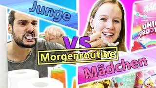 Morgenroutine JUNGS vs MÄDCHEN Ein typischer Morgen in der Woche wenn Schule ist [upl. by Joanne]